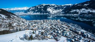 Der Campingplatz Woferlgut im Winter aus Vogelperspektive. 